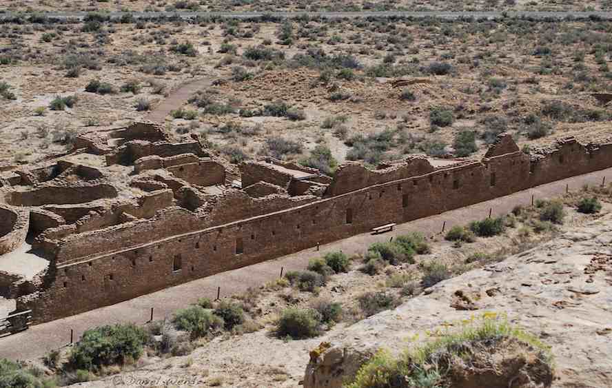 Ancient long wall at Chetro Ketl